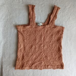Kensie Girl Crinkle Stretch Wide Strap Top Size L